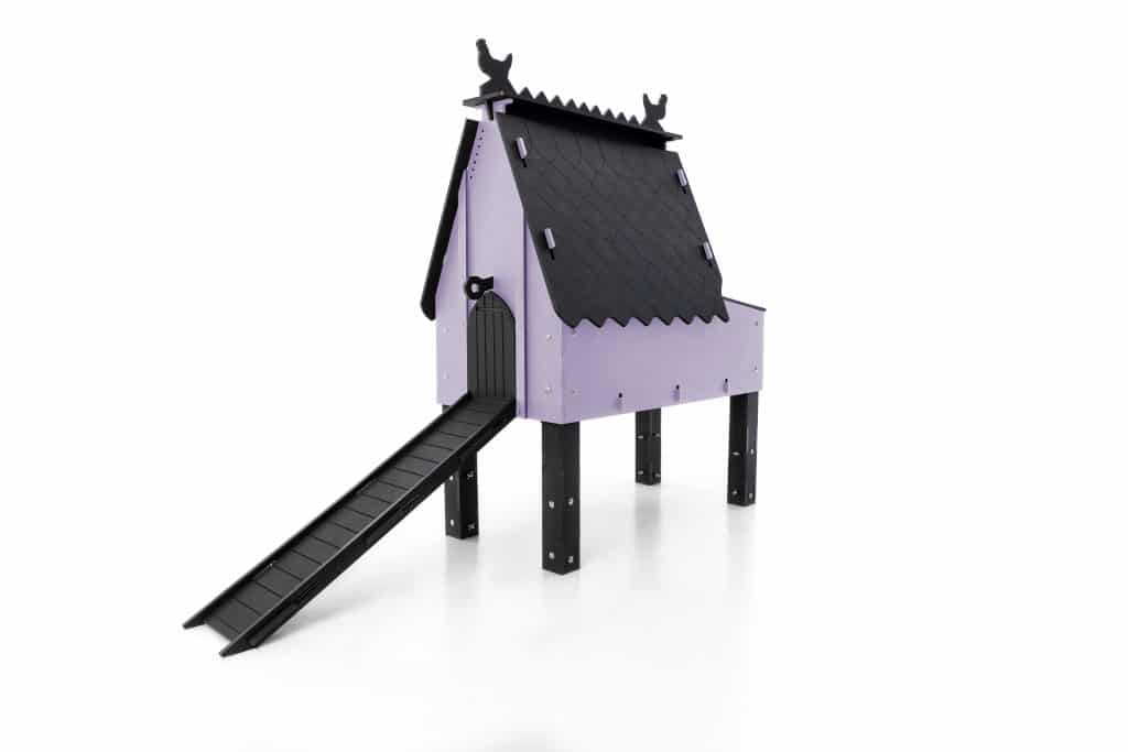 DIY painted coop in Purple Orchid