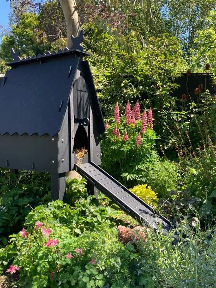 Henlays roost all set up in the garden