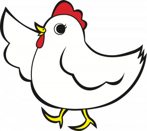 Waving Cartoon Chicken