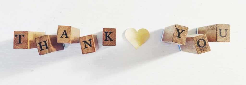 Thank you in blocks