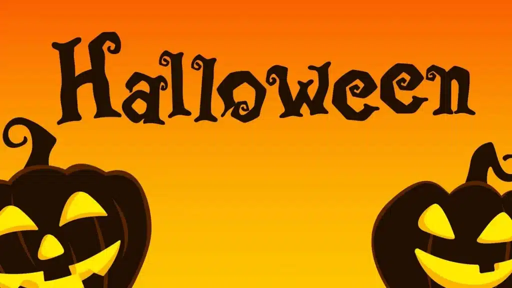 Halloween image with scary pumpkins